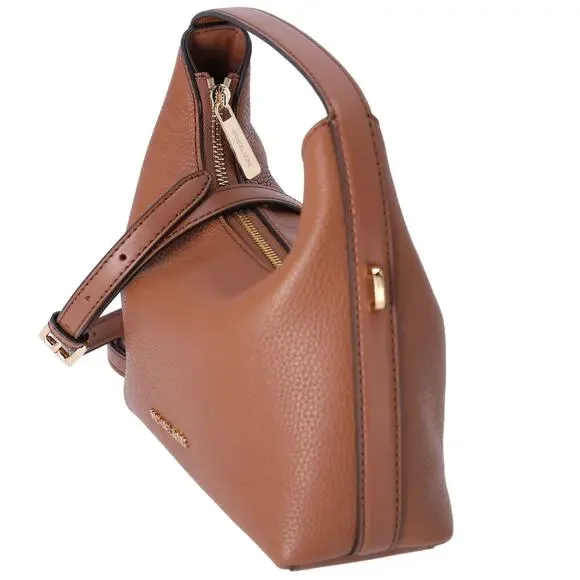 Michael Kors Ember Small Messenger Top Handle Handbag Crossbody Luggage Leather - Picture 2 of 5